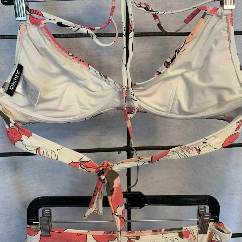 DKNY Floral Halter Style Bikini‎ Women's Size L